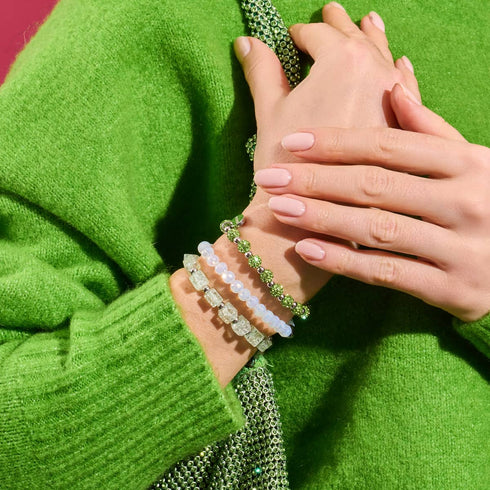 Bracelet Kikiballa en cristal vert palmier